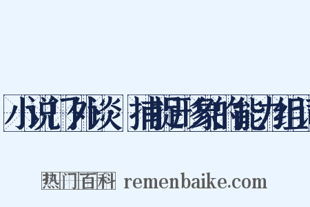 小说门外谈·捕捉形象的能力组词是什么意思的图片